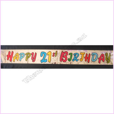 Banner Foil 1.7m Happy 21st Birthday
