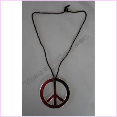 Peace Necklace Plastic 7cm Silver