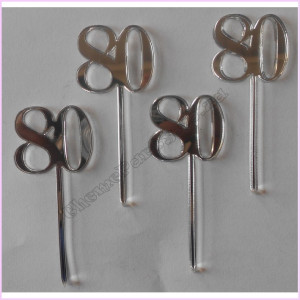 Cup Cake Topper Number Pkt 4 Silver 80 Cup Cake Topper Number Pkt 4 Silver 80