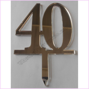 Cake Topper Number 10cm Silver 40