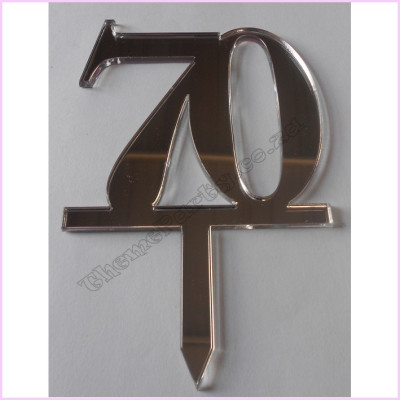Cake Topper Number 10cm Silver 70