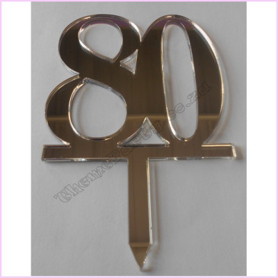 Cake Topper Number 10cm Silver 80