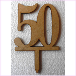 Cake Topper Number 10cm Wood 50