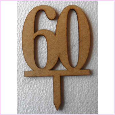 Cake Topper Number 10cm Wood 60