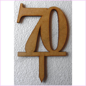 Cake Topper Number 10cm Wood 70
