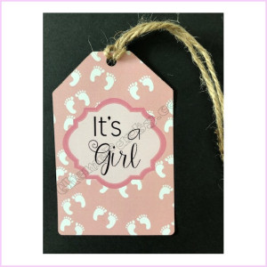 Gift Tag 7x10cm It's A Girl Pink Gift Tag 7x10cm It's A Girl Pink