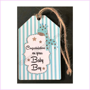 Gift Tag 7x10cm Congrats Baby Boy Blue Gift Tag 7x10cm Congrats Baby Boy Blue