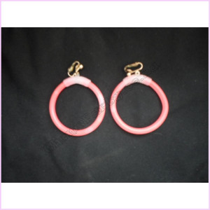 Neon Glow Hoop Earrings 5cm Red