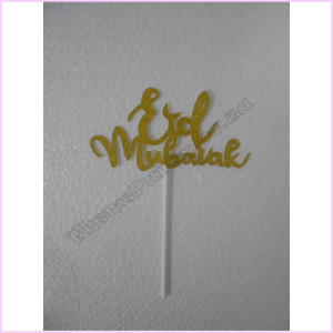 Cake Topper Gold  Glittered EID MUBARAK