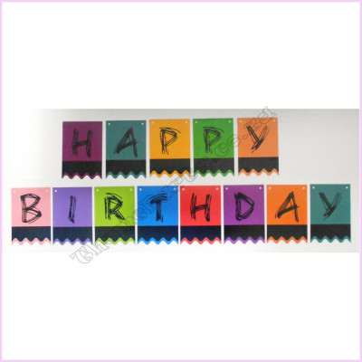 Banner Happy Birthday Wavy Multi