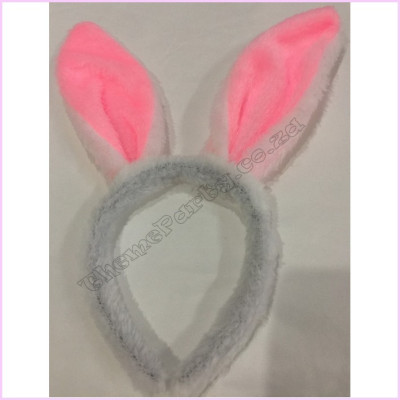 Bunny Ears Pink   White Headband