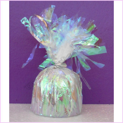 Balloon Weight 12cm Foil White Pearlised