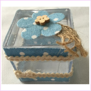 Baby Shower Box   Flower 5.5cm Blue