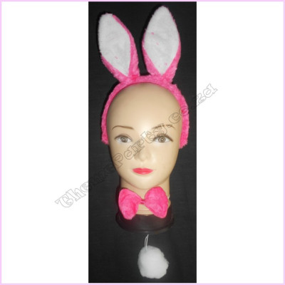 Bunny Set 3 pcs White Ears Pink Headband