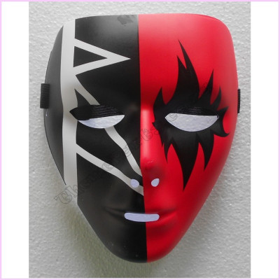 Full Face Plastic Mask Red & Black