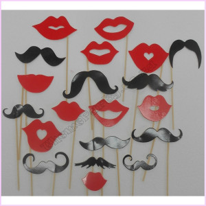 Photo Booth Props 20 pcs Lips&Moustache