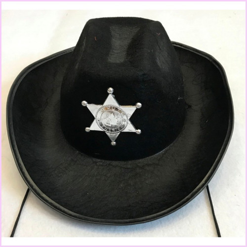 Cowboy Hat Black   Badge