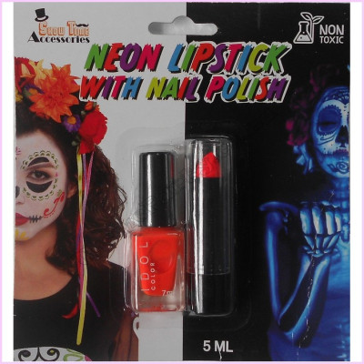 Lipstick & Nailpolish Set Neon Orange