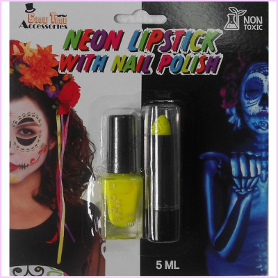 Lipstick & Nailpolish Set Neon Yellow