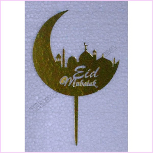 Cake Toppers Pkt 6 Asst Gold Eid Mubarak
