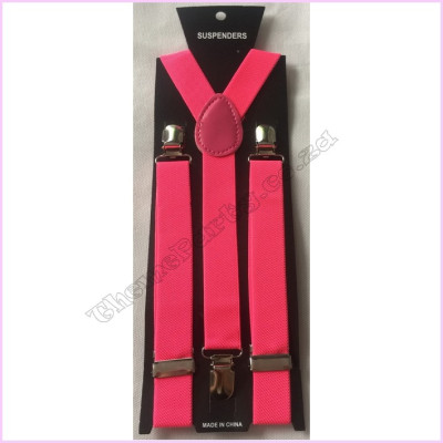 Suspender Braces Material Cerise Pink