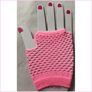 Gloves Fingerless Short Pink