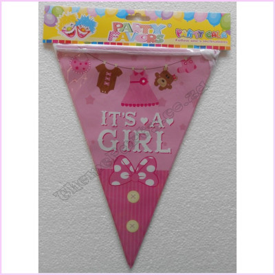 Baby Shower Pennants 3m It's A Girl