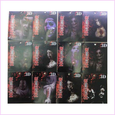 3D Wound Tattoos Pkt 12 Asst Designs